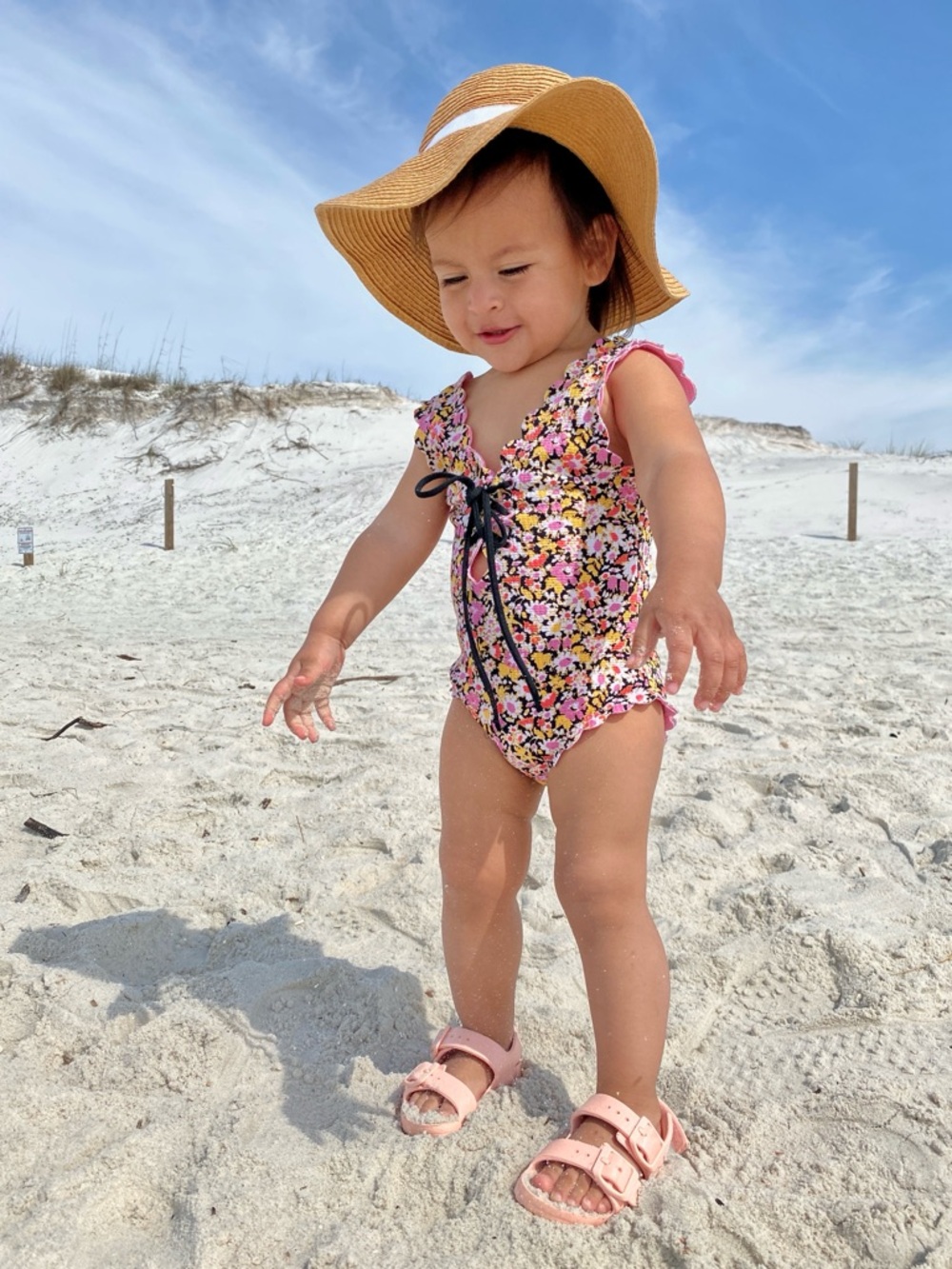 MARYSIA BUMBY Kids Palm Springs floral swim maillot bathing suit baby girl 3T 4T